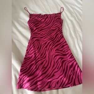 Pink Zebra Print Mini Dress